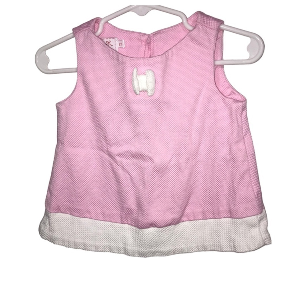 Jupon Pink & White Shift Dress with Bow